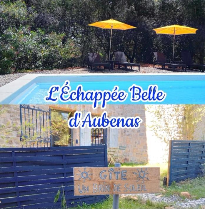 2 Pieces "Le Brin De Soleil" Gites Appart 'Hotel L'Echappee Belle D'Aubenas Logement 1 Sur 3 Exteriör bild